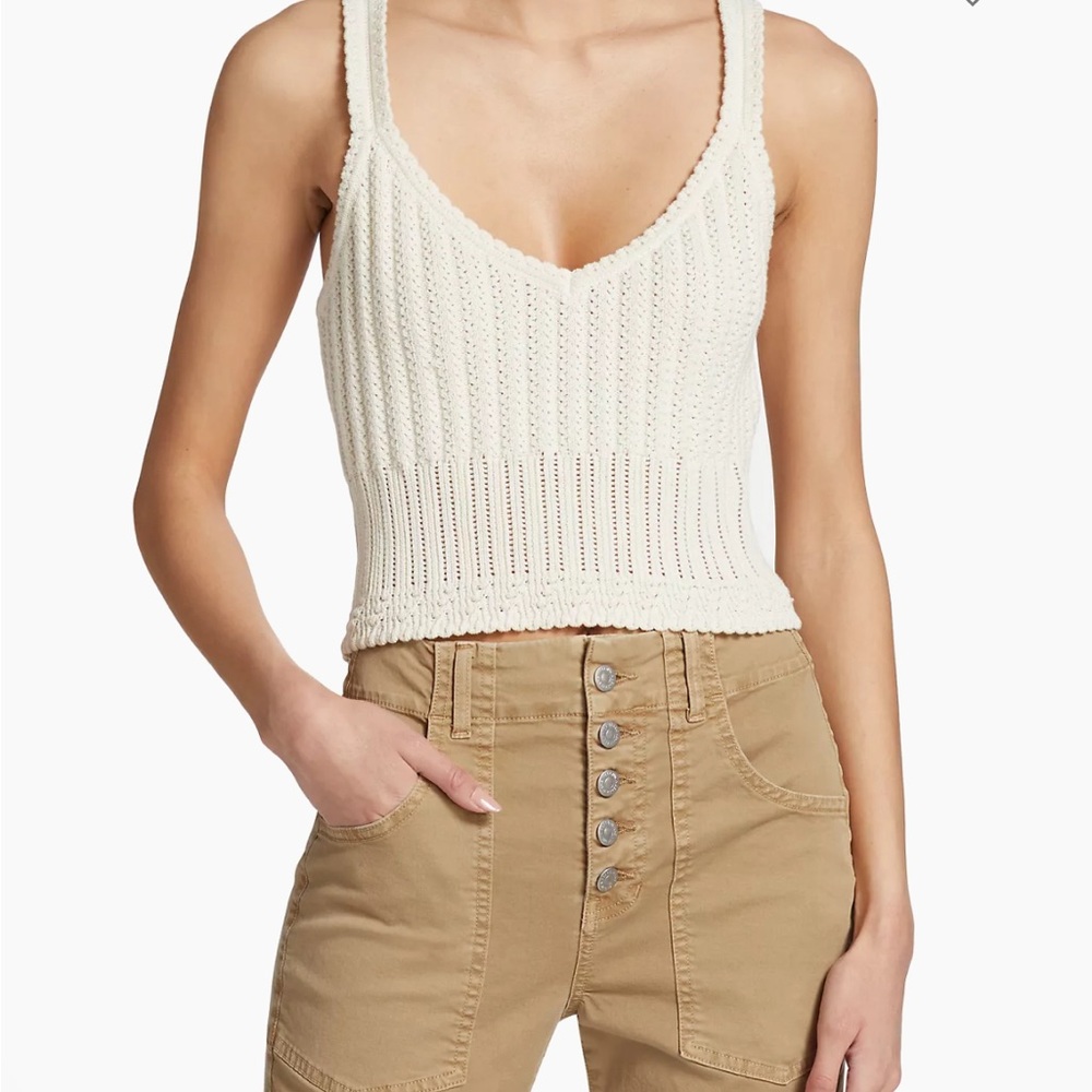 Veronica Beard Crochet Cropped Tank